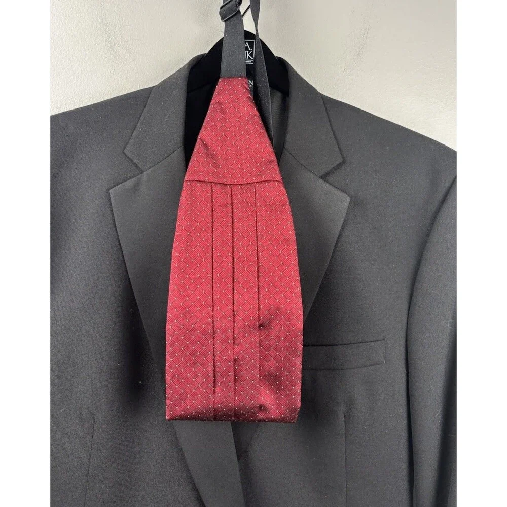 Vtg JOS A BANK Men’s 50L Tuxedo Set 100% Wool Black - Cummerbund & Garment Bag
